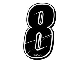 Number Sticker H8cm - BLACK